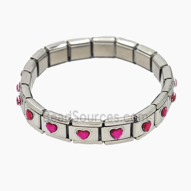 Stainless Steel Bracelet, Platinum plated