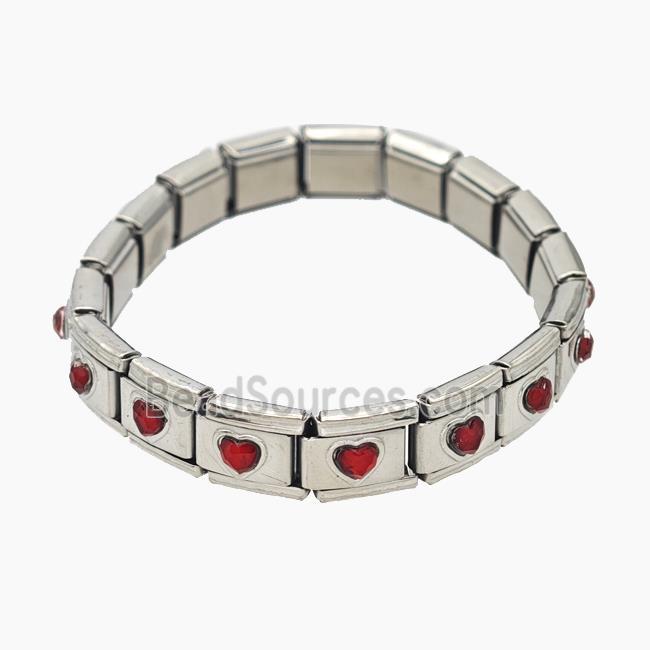 Stainless Steel Bracelet, Platinum plated