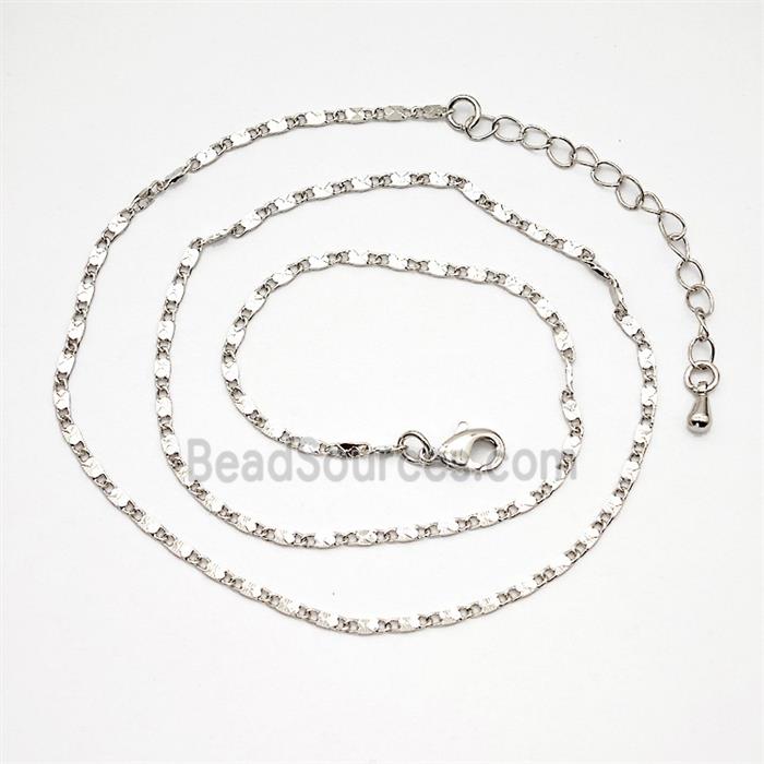 Copper Necklace Chain Platinum Plated