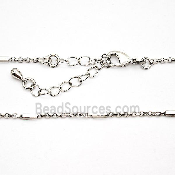 Copper Necklace Chain Platinum Plated
