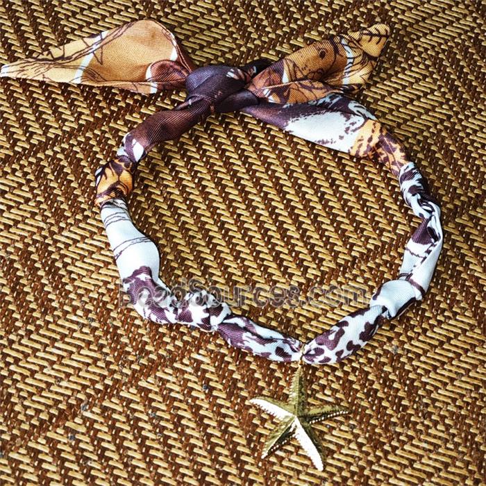 Polyester Fabric Necklace With Starfish