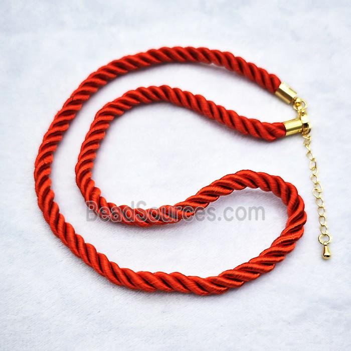 Red Nylon Wire Necklace
