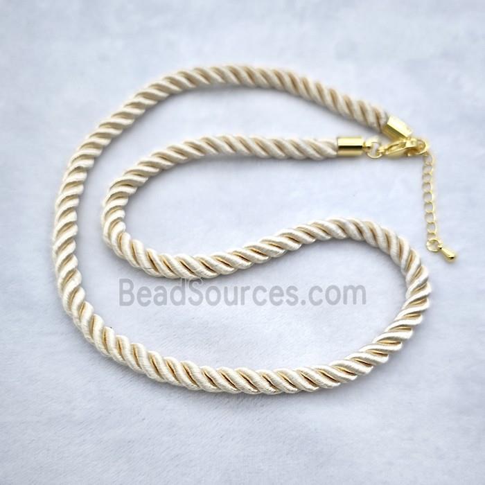 Beige Nylon Wire Necklace