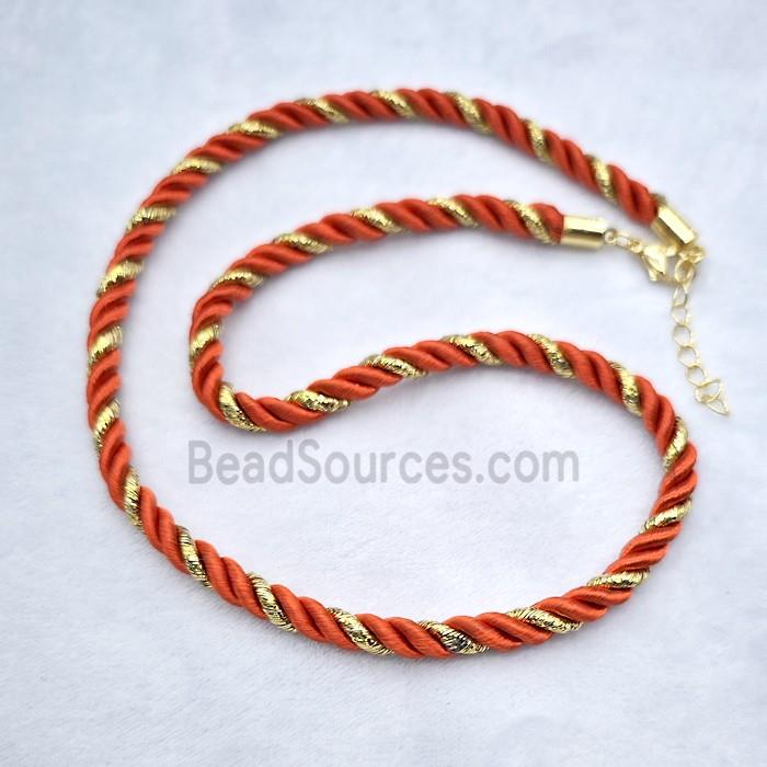 Red Nylon Wire Necklace