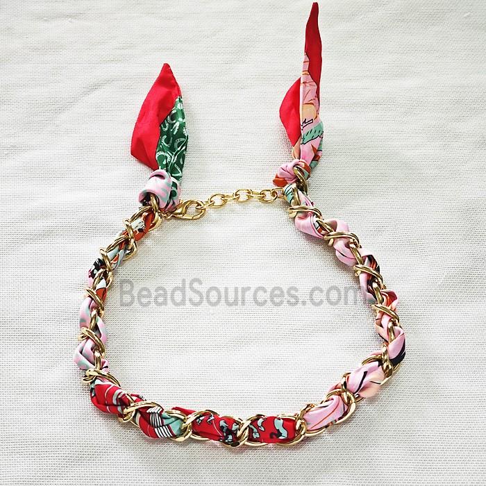Polyester Fabric Aluminium Necklace Chain