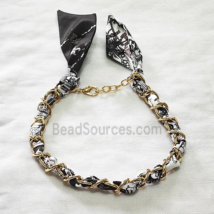 Polyester Fabric Aluminium Necklace Chain