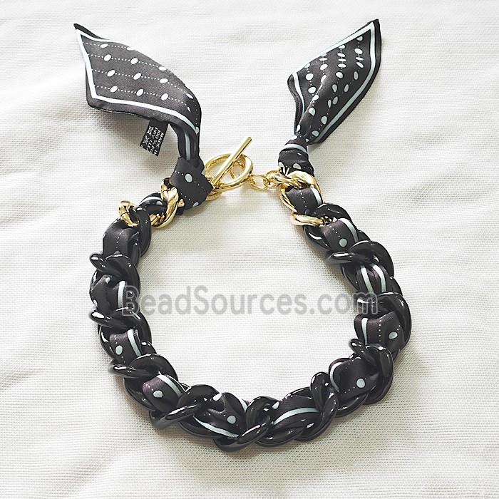 Polyester Fabric Resin Necklace Chain