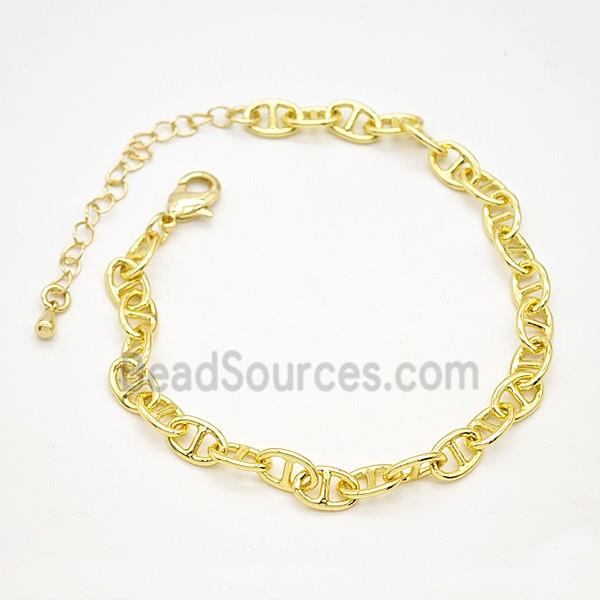 Copper Bracelets Chain Gold Plated