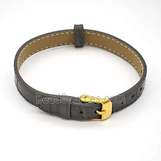 DeepGray PU Leather Strap Bracelet