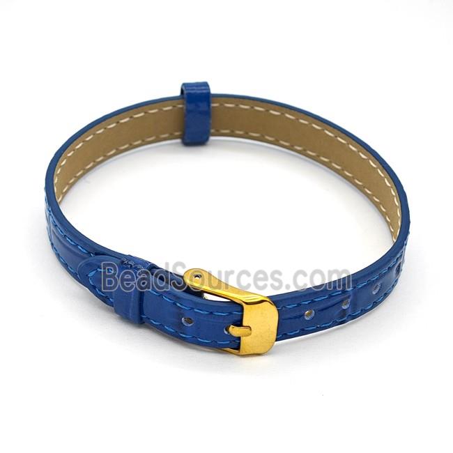 Royalblue PU Leather Strap Bracelet