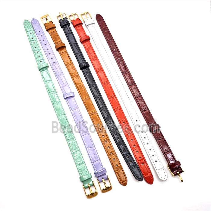PU Leather Strap Bracelet Mixed Color