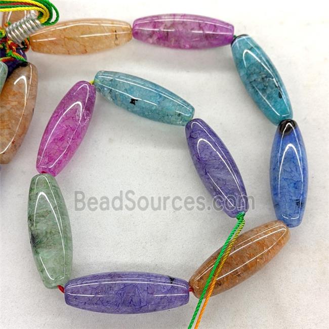 Natural Agate Druzy Rice Beads Mixed Color Dye