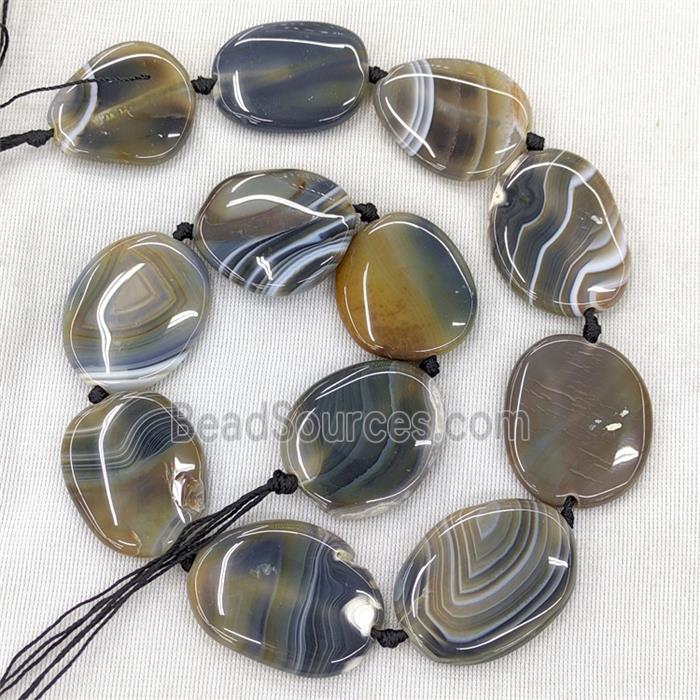 Natural Agate Slice Beads Dye Coffee Black Freeform