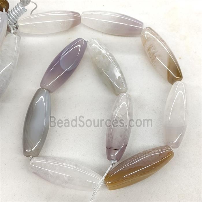Natural Agate Rice Beads Gray
