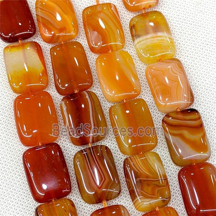 Natural Striped Agate Beads Rectangle Red Dye