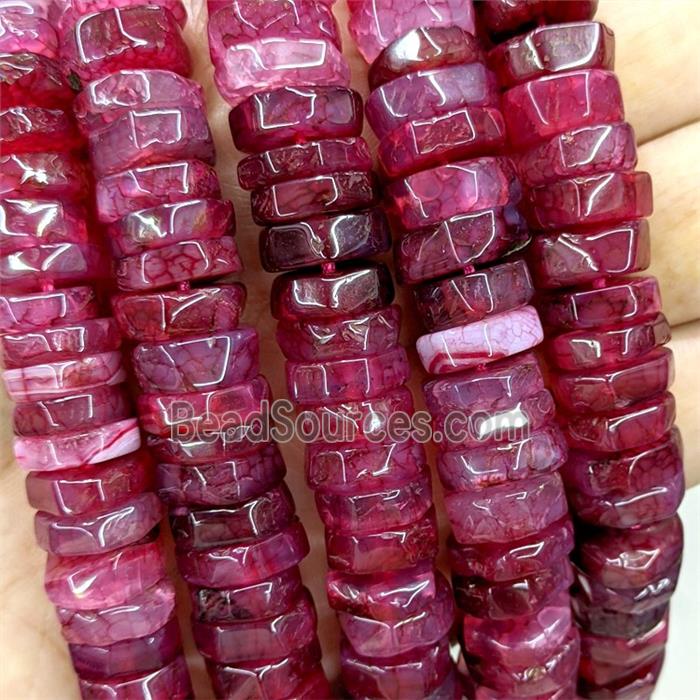 Natural Agate Heishi Beads Red Dye