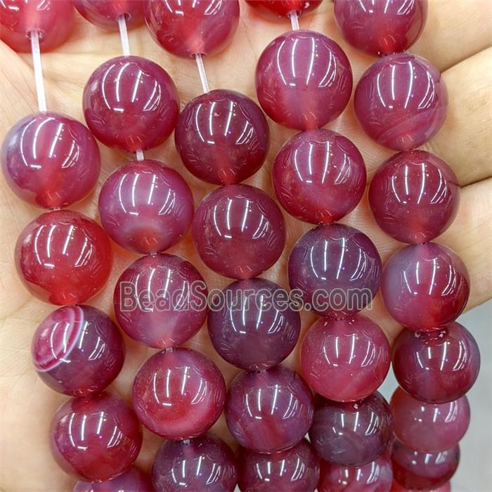 Red Agate Beads Smooth Round Dye