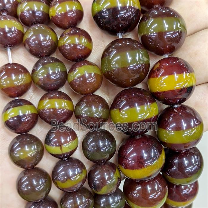 Tibetan Style Agate Beads Smooth Round Dye