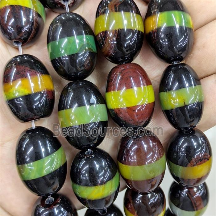 Tibetan Style Agate Beads Barrel Dye