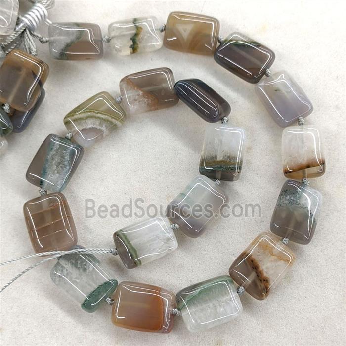 Natural Gray Agate Druzy Rectangle Beads