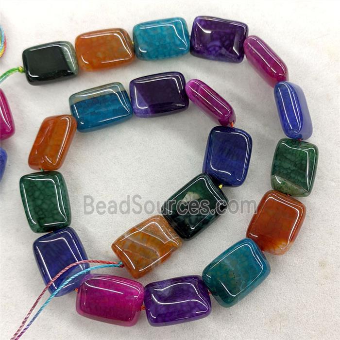 Veins Agate Rectangle Beads Mixed Color Dye