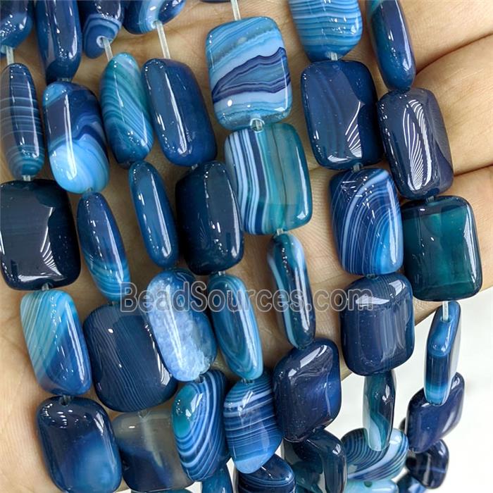 Deepblue Stripe Agate Rectangle Beads Dye