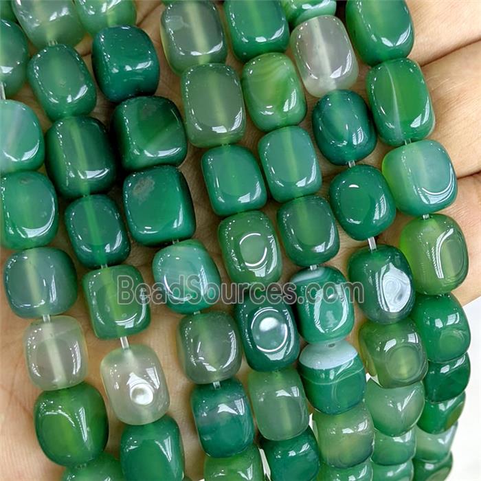 Green Agate Cuboid Beads Dye