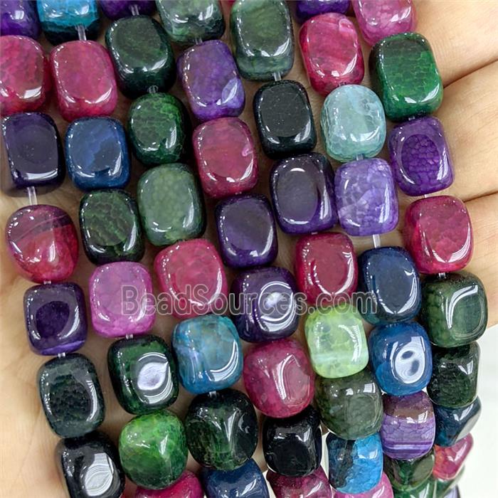 Veins Agate Cuboid Beads Dye Mixed Color