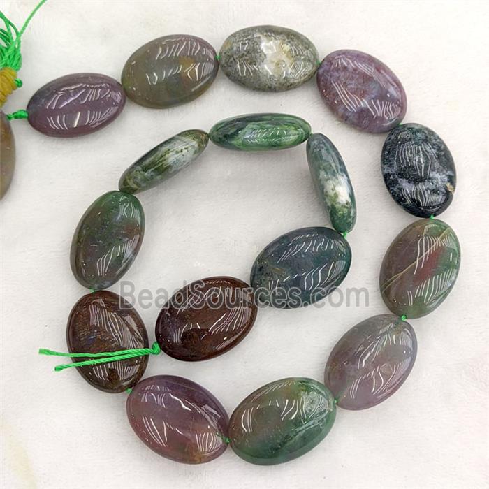 Indian Agate Oval Beads Multicolor