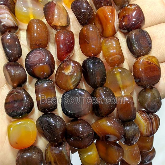 Black Red Stripe Agate Chip Beads Freeform Dye