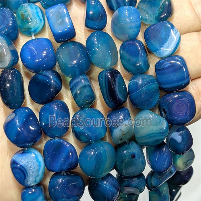 Blue Stripe Agate Chip Beads Freeform Dye