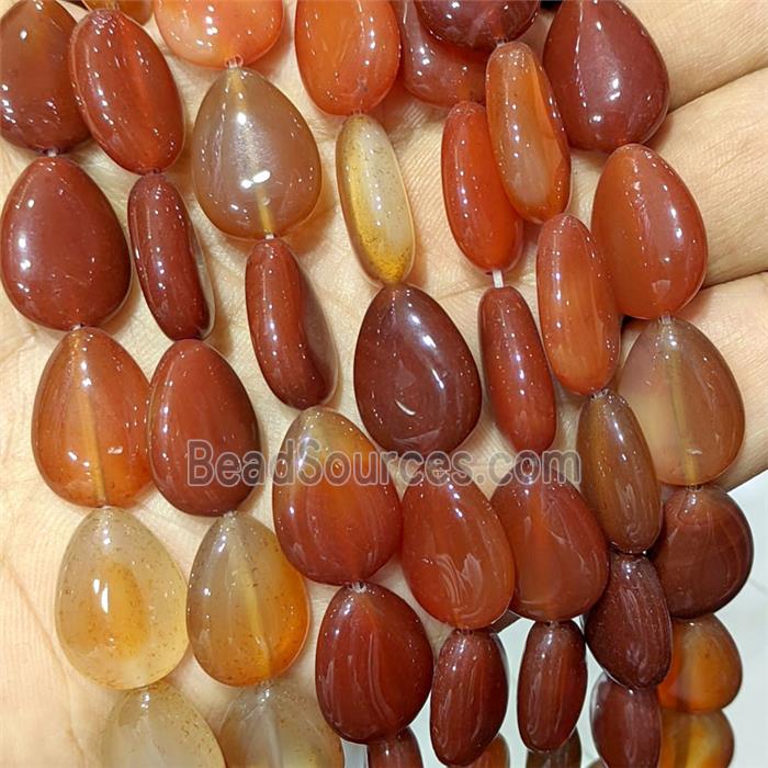 Red Teardrop Beads Flat Dye