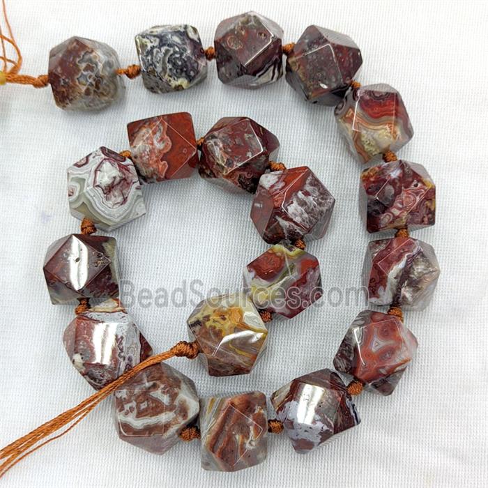 Natural Red Mexican Crazy Lace Agate Beads Freeform