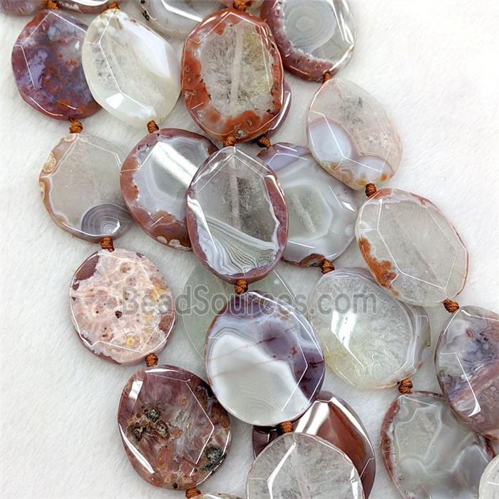 Natural Carnelian Agate Oval Beads Faceted