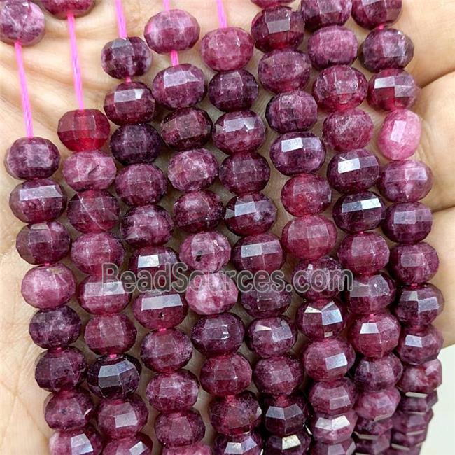 Natural Jade Beads Red Dye Faceted Pumpkin