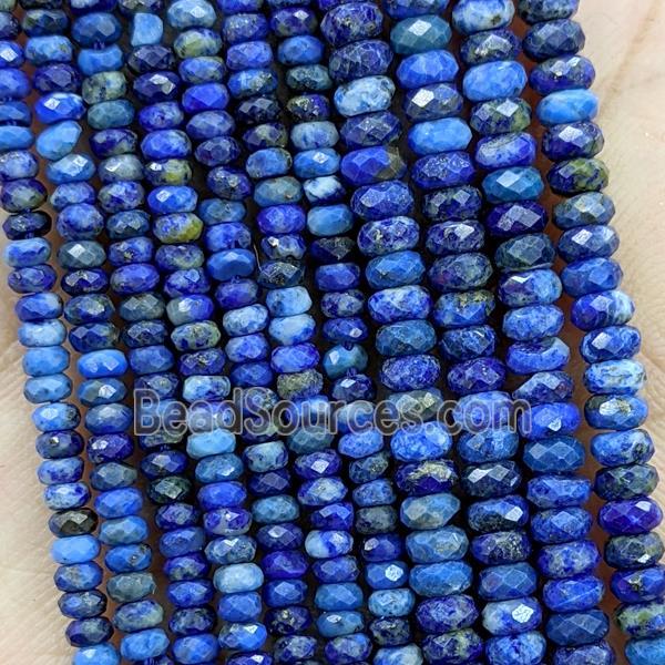 Natural Blue Lapis Lazuli Beads Faceted Rondelle