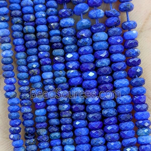 Natural Blue Lapis Lazuli Beads Faceted Rondelle A-Grade