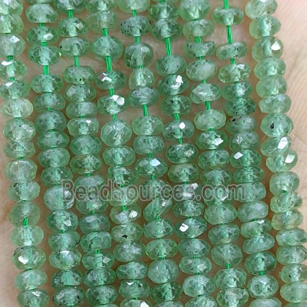 Natural Green Apatite Beads Faceted Rondelle