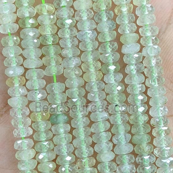 Natural Green Prehnite Beads Faceted Rondelle