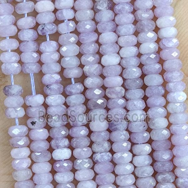 Natural Lavender Chalcedony Beads Faceted Rondelle