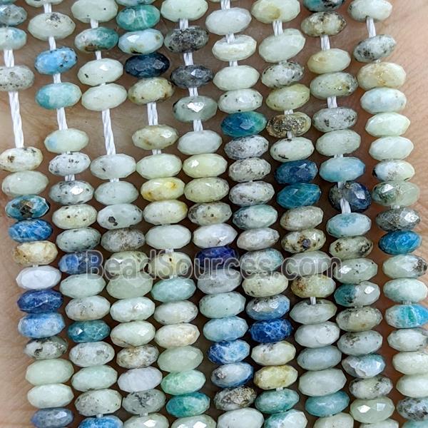 Natural K2 Jasper Beads Faceted Rondelle Blue