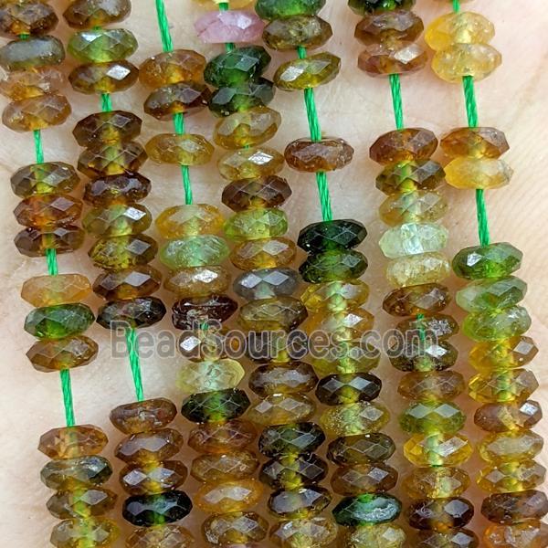 Natural Yellow Tourmaline Beads Faceted Rondelle