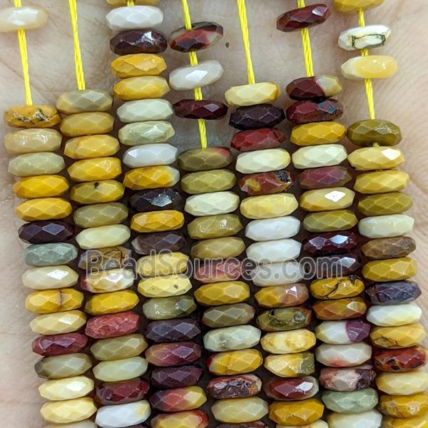 Natural Mookaite Beads Multicolor Faceted Rondelle