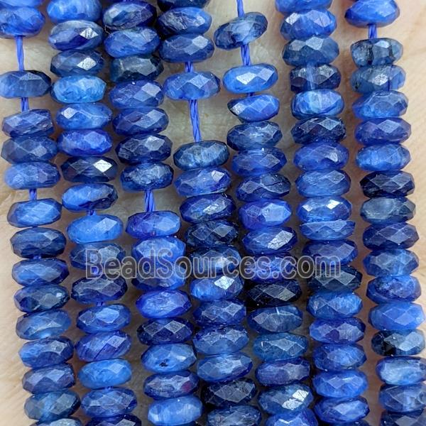 Natural Blue Kyanite Beads Faceted Rondelle