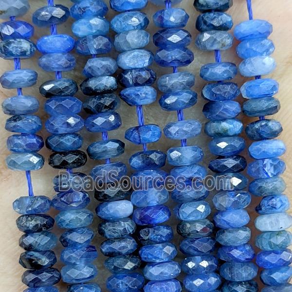 Natural Blue Kyanite Beads Faceted Rondelle