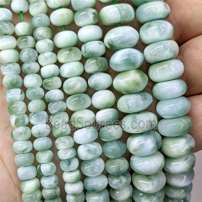 Natural Brazilian Peacock Angelite Beads Green Smooth Rondelle