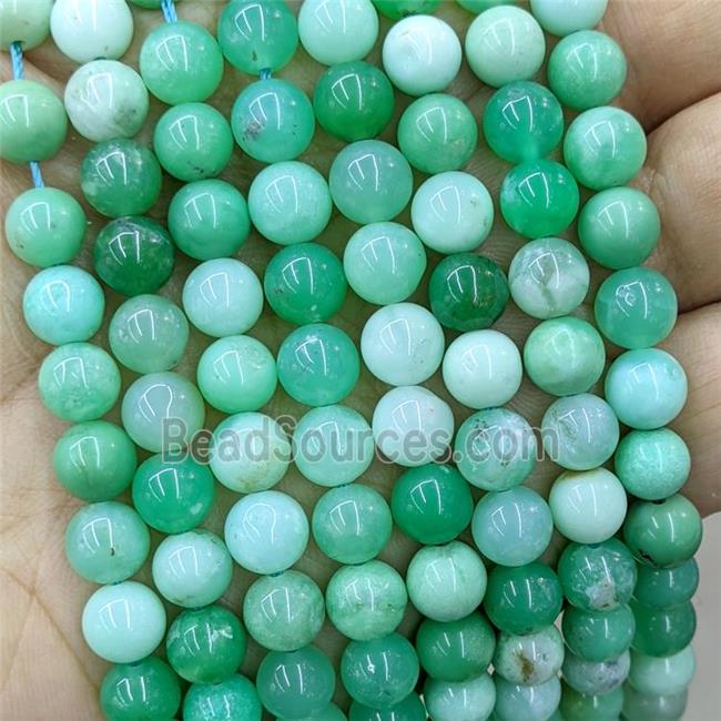 Natural Australian Chrysoprase Beads Green A-Grade Smooth Round