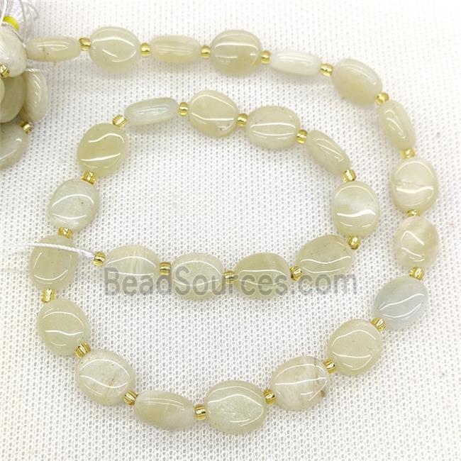 Natural White Moonstone Oval Beads