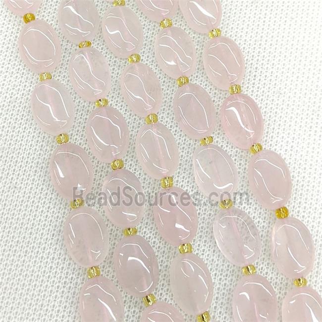 Natural Pink Rose Quartz Oval Beads