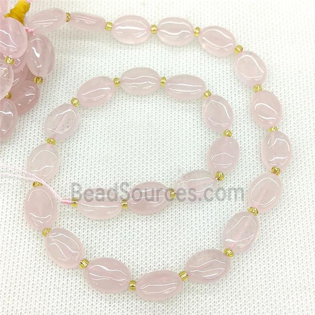 Natural Pink Rose Quartz Oval Beads